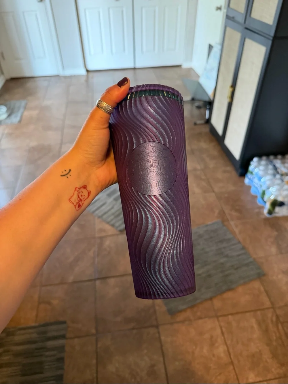 Starbucks Iridescent Teal, Purple & White Reusable Tumblers Set